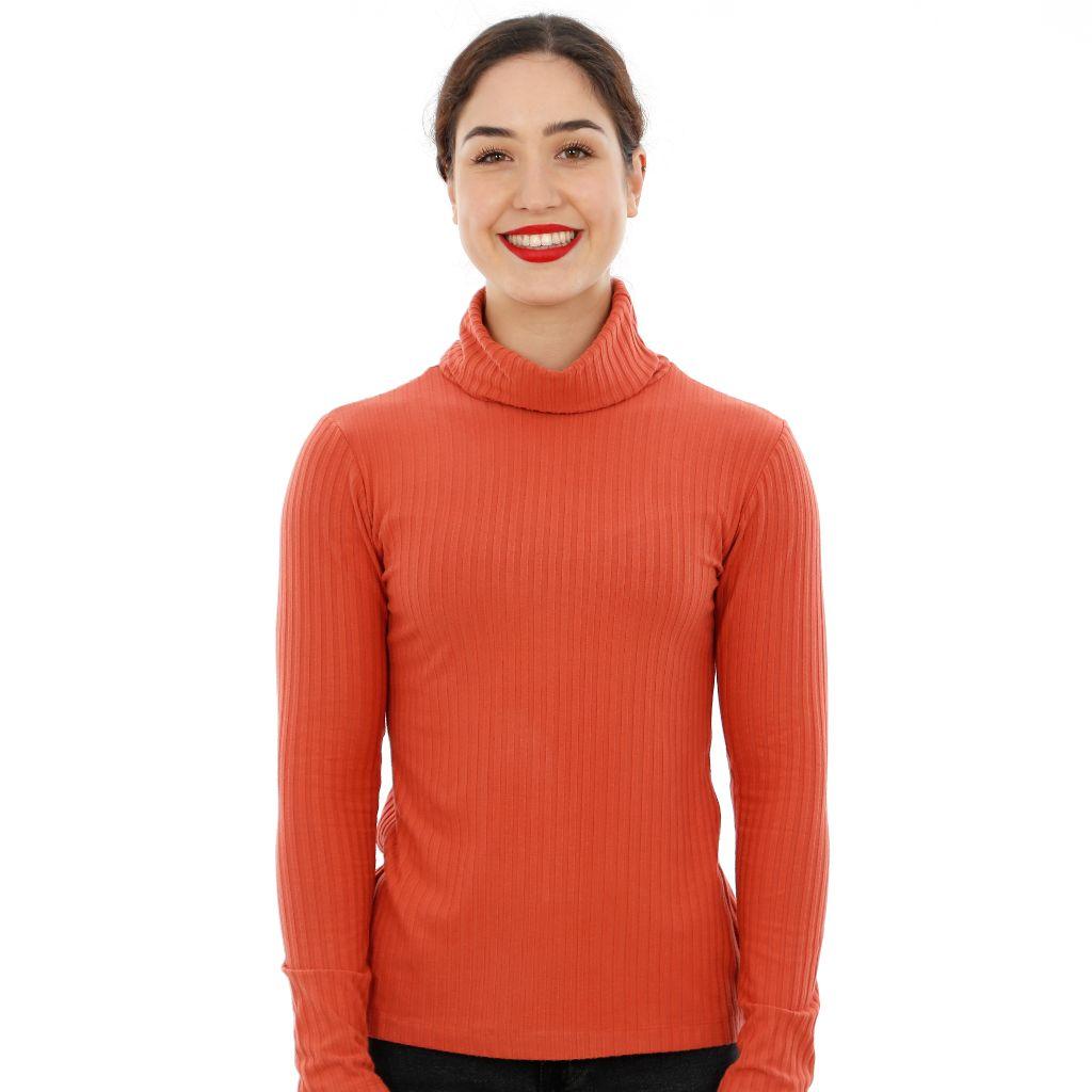 Papierschnittmuster Rollkragenshirt Frau Romy XS-XXL
